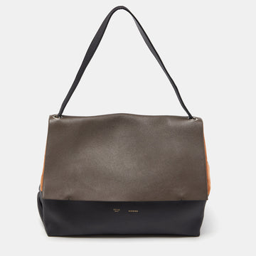 CELINE Tri Color Leather All Soft Flap Shoulder Bag