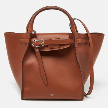 CELINE Brown Leather Small Big Bucket Bag