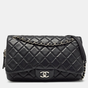 CHANEL Black Quilted Leather Easy Flap Bag