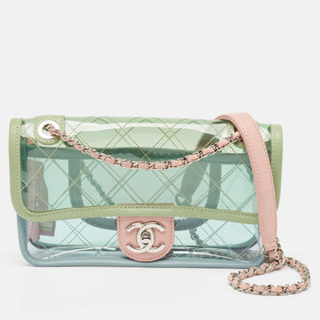 CHANEL Multicolor Quilted PVC and Leather Mini Coco Splash Flap Bag