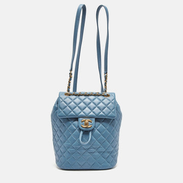 CHANEL Light Blue Quilted Leather Small Urban Spirit Backpack