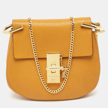 CHLOE Mustard Leather Small Drew Shoulder Bag