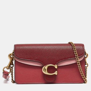 COACH Tricolor Leather Tabby Chain Clutch