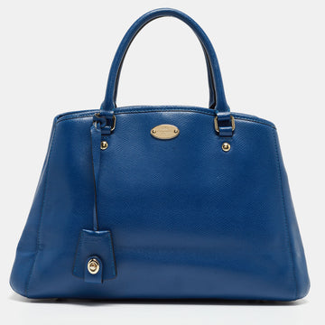 COACH Blue Leather Small Margot Carryall Satchel