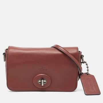 COACH Brown Leather Bleecker Penny Crossbody Bag