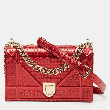 DIOR Red Patent Leather Small ama Shoulder Bag