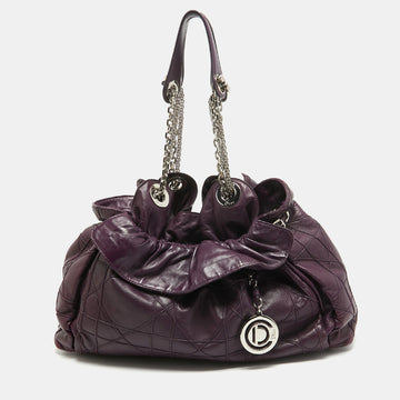 DIOR Purple Cannage Leather Le Trente Shoulder Bag