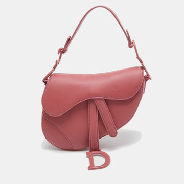 DIOR Pink Leather Mini Saddle Bag