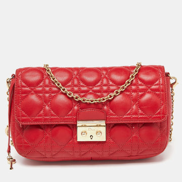 DIOR Red Cannage Leather Miss  Promenade Chain Clutch