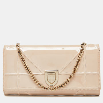 DIOR Beige Patent Leather ama Wallet on Chain