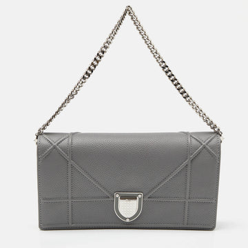 DIOR Grey Leather ama Wallet on Chain