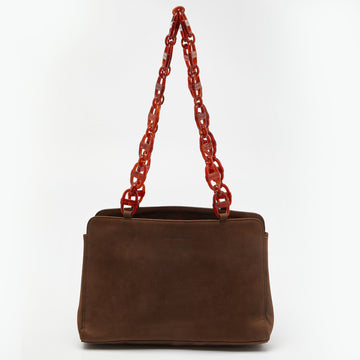 DIOR Brown Nubuck Leather Vintage Shoulder Bag