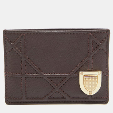 DIOR Burgundy Leather ama Card Holder