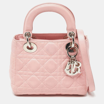 DIOR Pink Cannage Leather Mini Lady  Tote