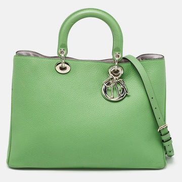 DIOR Green Leather Large issimo Shopper Tote
