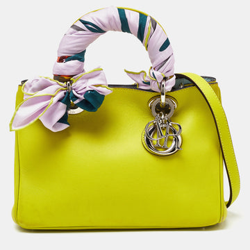 DIOR Lime Leather Mini issimo Tote with Wallet