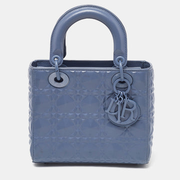 DIOR Blue Diamond Cannage Leather Small Lady  Tote