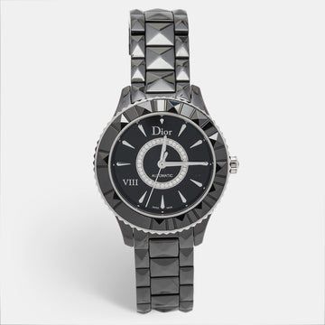 DIOR Black Diamond Ceramic Stainless Steel  VIII CD1245E0C002 Women's Wristwatch 38 mm