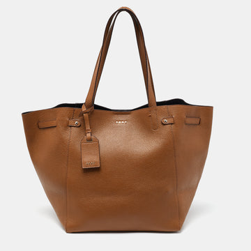 DKNY Brown Leather Shopper Tote