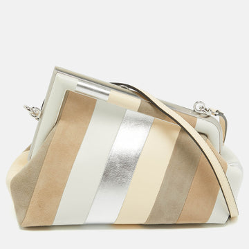 FENDI Multicolor Suede and Leather Small  First Clutch