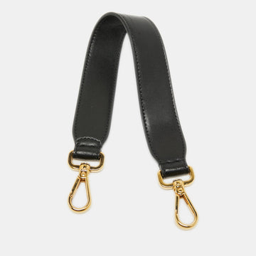 FENDI Black Leather Mini Bag Strap