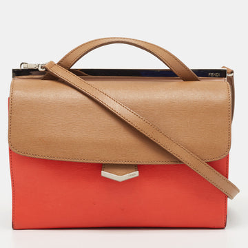 FENDI Tri Color Leather Small Demi Jour Top Handle Bag