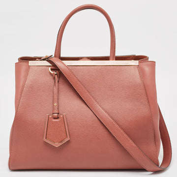 FENDI Punch Pink Leather Medium 2Jours Tote