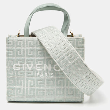 GIVENCHY Green Signature Canvas and Leather Tote