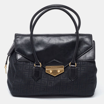 GIVENCHY Black Signature Canvas and Leather Tote