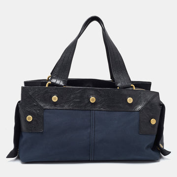 GIVENCHY Blue/Black Fabric and Leather Bag