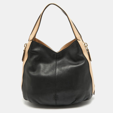 GIVENCHY Black/Beige Leather Side Zip Shoulder Bag