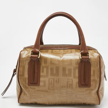 GIVENCHY Brown Signature Coated Fabric and Leather Satchel