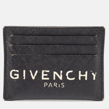 GIVENCHY Black/White Leather Logo Card Holder