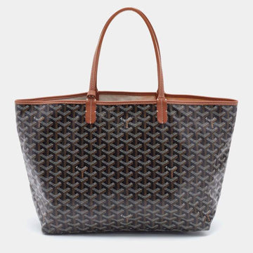 GOYARD Brown ine Coated Canvas and Leather Saint Louis PM Tote