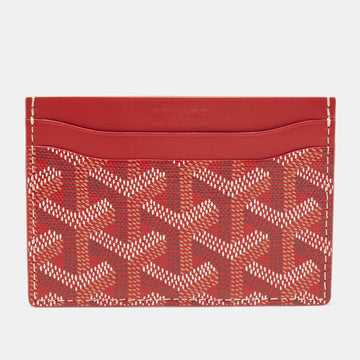 GOYARD Red ine Coated Canvas and Leather Saint Sulpice Card Holder