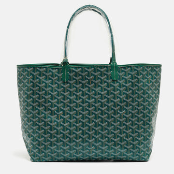 GOYARD Green ine Coated Canvas and Leather Saint Louis PM Tote