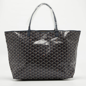 GOYARD Blue ine Coated Canvas and Leather Saint Louis GM Tote