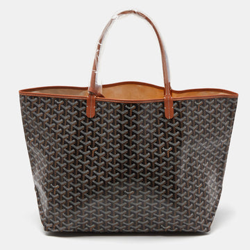 GOYARD Brown ine Coated Canvas and Leather Saint Louis GM Tote