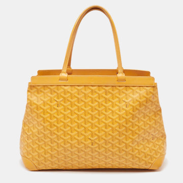 GOYARD Yellow ine Coated Canvas and Leather Bellechasse PM Tote