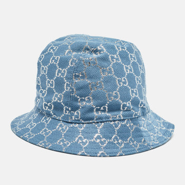 GUCCI Blue GG Lame Desert Bucket Hat M