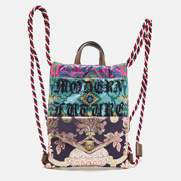 GUCCI  Multicolor Brocade Fabric Modern Future Drawstring Backpack