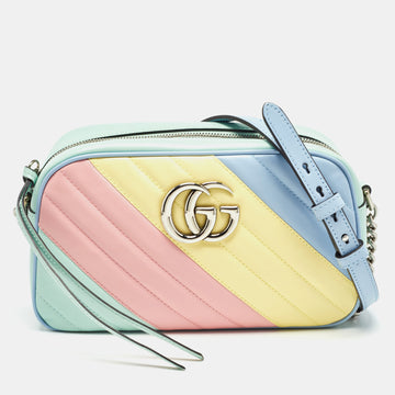 GUCCI Multicolor Matelasse Leather Small GG Marmont Shoulder Bag