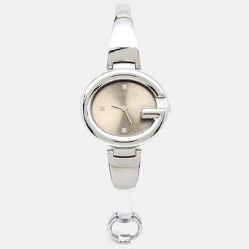 GUCCI Brown Stainless Steel ssima YA134302 Women's Wristwatch 36 mm