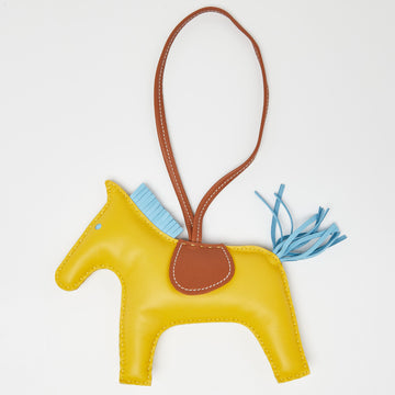 Hermes Jaune De Naples/Celeste/Gold GriGri Rodeo Horse Bag Charm GM