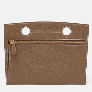 HERMES Etoupe Togo Leather Backpocket Pouch