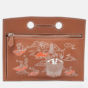 HERMES Gold Swift Leather L'Epopee Backpocket Pouch