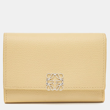LOEWE Yellow Leather Anagram Trifold Wallet