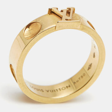 LOUIS VUITTON Empreinte 18k Yellow Gold Ring Size 52
