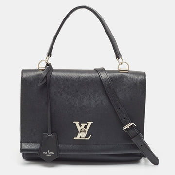 LOUIS VUITTON Black Leather Lockme II Bag