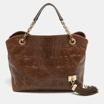 LOUIS VUITTON Brown Leather Paris Souple Whisper GM Bag